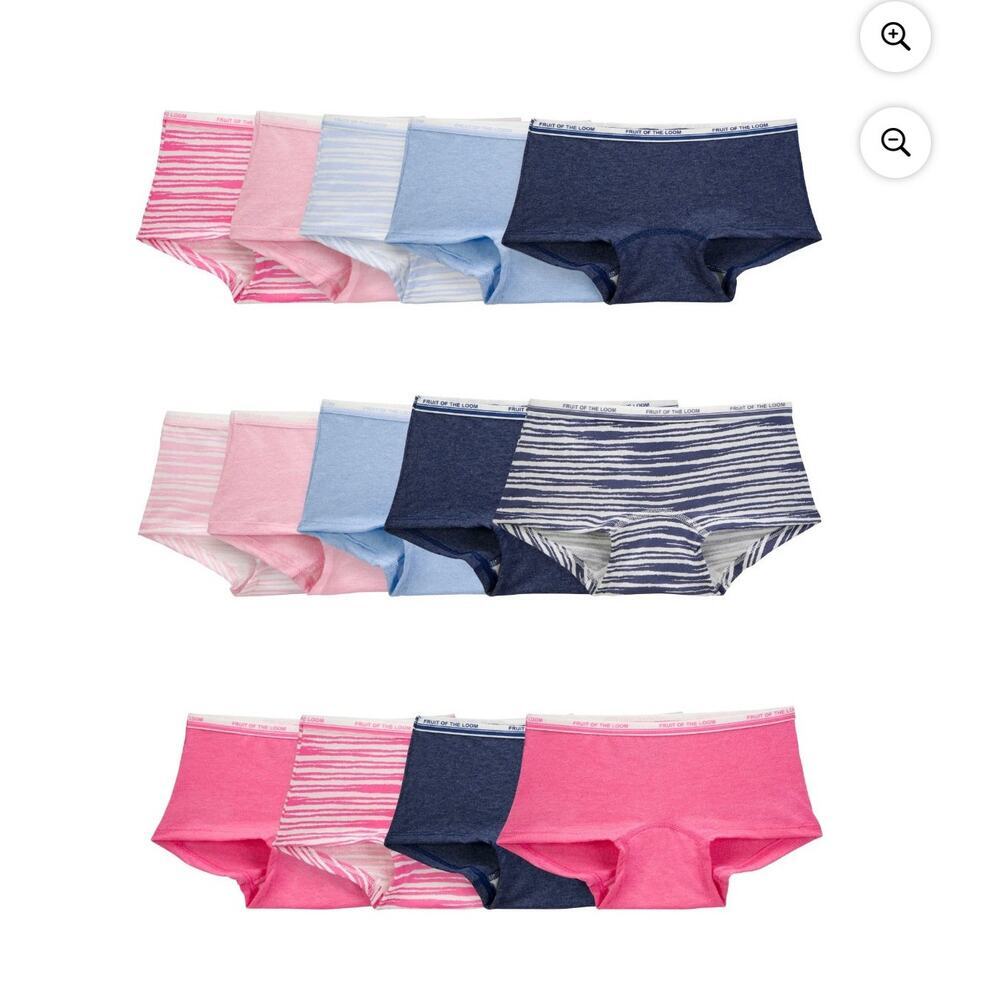 Fruit of the Loom Girls' Boy Short Underwear 14 Pack‎ Size 14 Panties